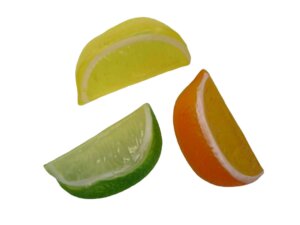 10pc 2in Mized Fruit Plastic Fruit Quarters