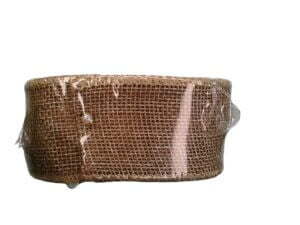 1.5in 10yd Brown Burlap Wired Ribbon