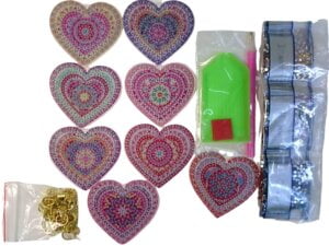 8pc Heart Key chains Diamond Painting 8pc Heart Key chains Diamond Painting