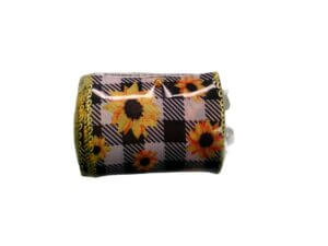 2.5in 5 yards Sunflower Black and White Plaid Wired Ribbon