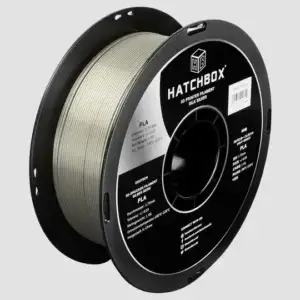 SILK Silver 1.75mm PLA 3D Printer Filament, 1 KG Spool HATCHBOX Filament