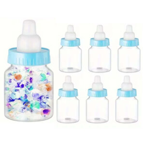 6pc 3.5in Blue Plastic Baby Bottle