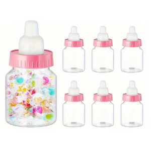 6pc 3.5in Pink Plastic Baby Bottle