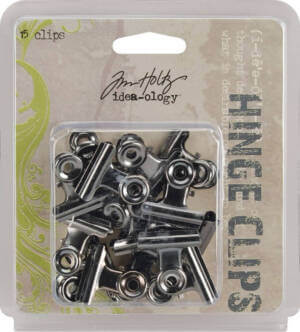 Idea-Ology Metal Hinge Clips 1″ 15/Pkg-Antique Nickel Idea-Ology Metal Hinge Clips 1" 15/Pkg-Antique Nickel