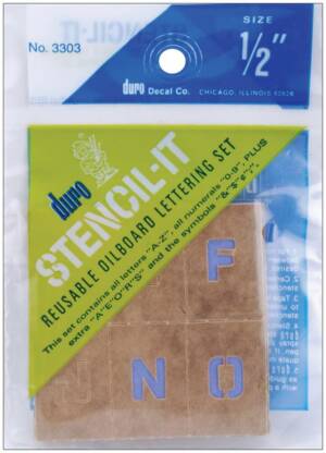 Duro Stencil-It Reusable Lettering Set-.5" Number and Letter Stencils