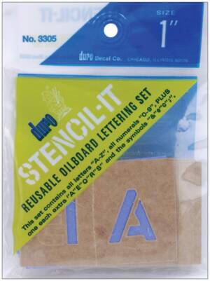 Duro Stencil-It Reusable Lettering Set-1" Number and Letter Stencils