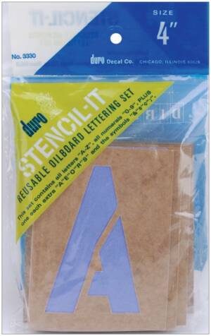 Duro Stencil-It Reusable Lettering Set-4" Number and Letter Stencils