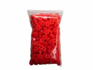 500pc Red 6mm Polymer Clay Beads Flat
