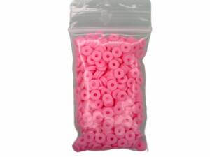 500pc Pink 6mm Polymer Clay Beads Flat