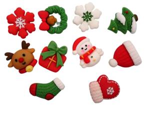 10pc Christmas Series 4 Flatback Resin 2.2-2.7cm