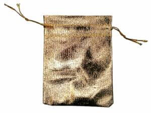 20pc 3.5x4.7 Solid Gold Drawstring Organza Bags