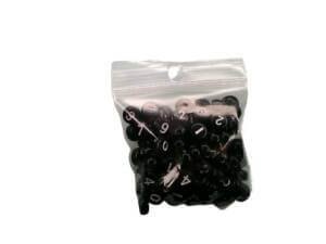 100pc 7mm Black and White Number Beads