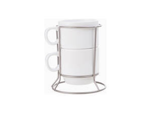 2pc 6oz Mug Stackable Set Sublimation Blank