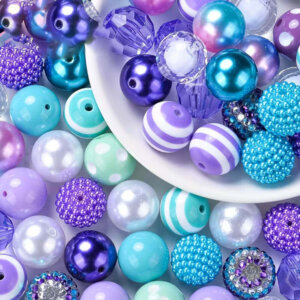 25pc 20mm Blue, Purple Acrylic Beads
