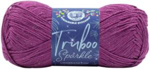 Plum-Lion Brand Truboo Sparkle Yarn