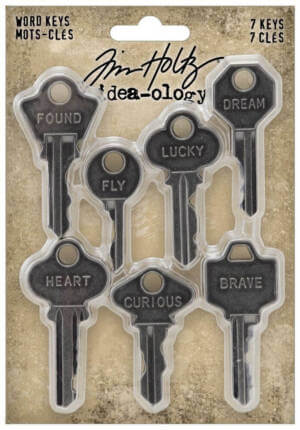 Idea-Ology Metal Word Keys 7/Pkg- Idea-Ology Metal Word Keys 7/Pkg-