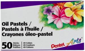 Pentel Arts Oil Pastels 50/Pkg-Assorted Colors