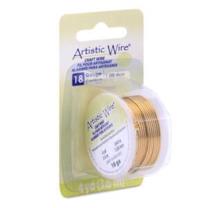 Artistic Wire 18 Gauge 4yd-Brass Artistic Wire 18 Gauge 4yd-Brass