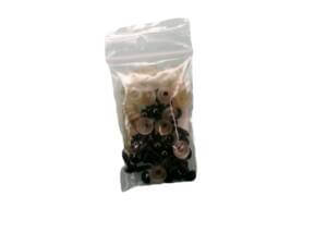 30pc Black Plastic 8mm Safety Eyes and Washers Snap On