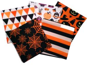 5pc Halloween Fabric Polyester 9.8" Square