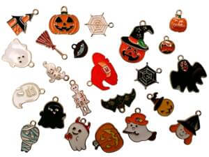 50pc Assorted Colored Halloween Charms 1-3cm