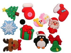 10pc 3D Christmas Soft PVC Flatback Embellishments 2-3cm 10pc 3D Christmas Soft PVC Flatback Embellishments 2-3cm