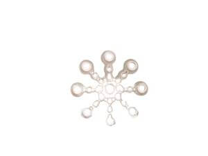 100pc White Pearl Snowflakes 1.4cm Flat Back Resin
