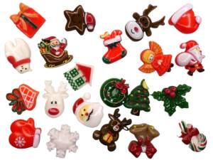 50pc Christmas Series 2 Flatback Resin 1.5-2.6cm 50pc Christmas Series 2 Flatback Resin 1.5-2.6cm
