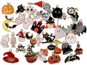 100pc Assorted Colored Halloween Charms 1-3cm