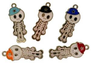 10pc Skeleton Assorted Color Charms 3cm