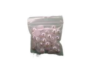 50pc 10mm White Acrylic Pearls Flat