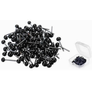 100pc 5mm Mini Black Glass Eye Pins