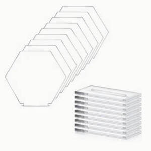 9pc Acrylic 10cm Hexagon Display with Stand