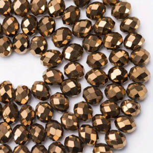 85pc 6mm Bronze Mirror Faceted Spacer Bead