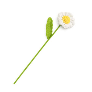 White Daisy – Individual Crochet Flower on Stem White Daisy - Individual Crochet Flower on Stem