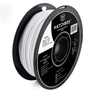 PETG White 1.75mm 3D Printer Filament, 1 KG Spool HATCHBOX Filament
