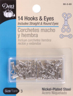 Dritz Hooks & Eyes Size 3 14/Pkg-Nickel