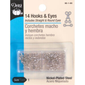 Dritz Hooks & Eyes Size 1 14/Pkg-Nickel