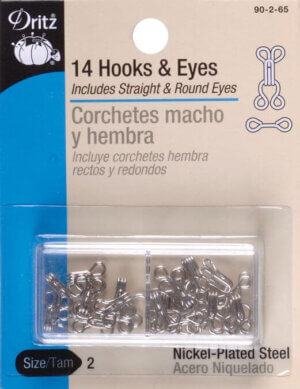Dritz Hooks & Eyes Size 2 14/Pkg-Nickel