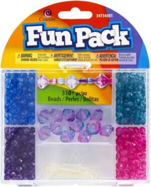 CousinDIY Fun Pack Acrylic Bead Mix W/Cord-Bicone 310/Pkg