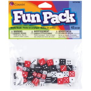 CousinDIY Fun Pack Acrylic Dice Beads 8mm To 10mm 62/Pkg-Assorted Colors