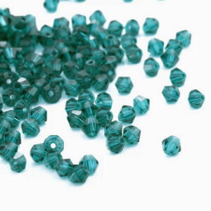 200pc Green 4mm Bicone Crystal Beads