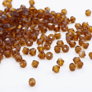200pc Burnt Orange 4mm Bicone Crystal Beads