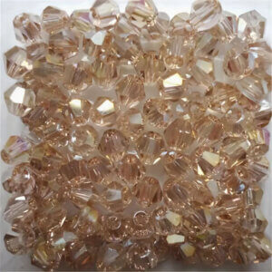 200pc Champagne 4mm Bicone Crystal Beads