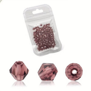 200pc Red-Purple 4mm Bicone Crystal Beads