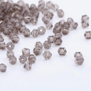 200pc Gray 4mm Bicone Crystal Beads