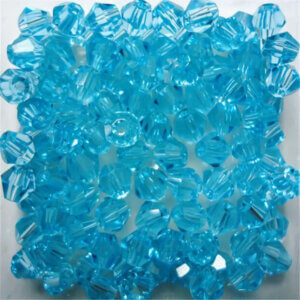 200pc Lake Blue 4mm Bicone Crystal Beads