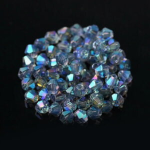 300pc AB Malachite Green 4mm Bicone Crystal Beads