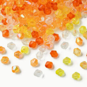 500pc Mix Yellow Series 4mm Bicone Crystal Beads