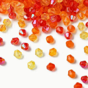 500pc Mix Red Series 4mm Bicone Crystal Beads